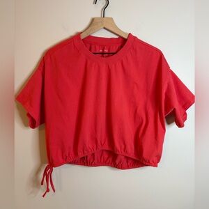 Women’s Pilcro cotton short sleeve cropped top with a drawstring hem size M